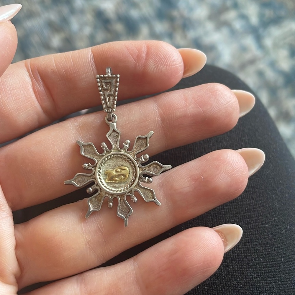 Mexican Mayan Art silver pendant